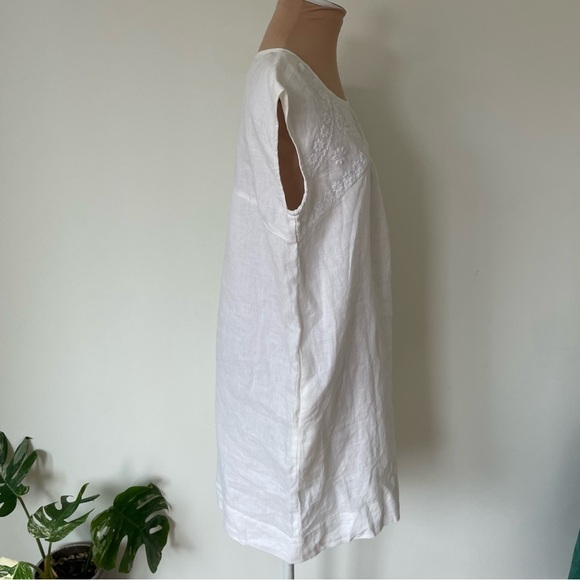 Roberta Roller Rabbit White Cotton Embroidered Crewneck Peasant Dress Size S - Picture 4 of 11